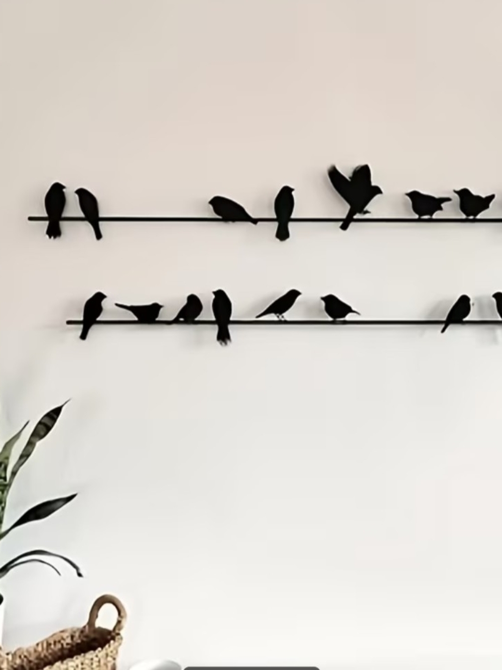 New Set Of 2 3D Metal Bird Wall Decor in Black For Indoor And Outdoor Use